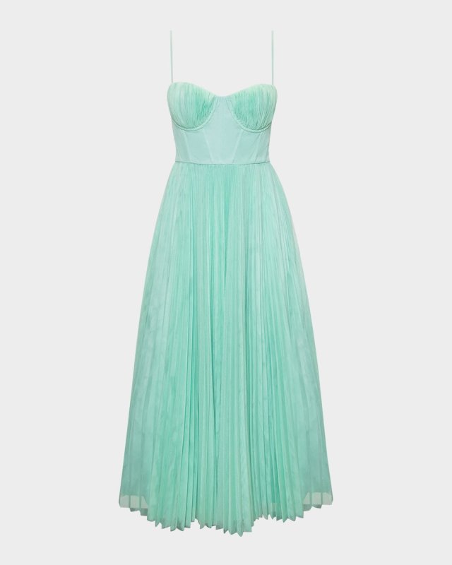 Amara Sweetheart Pleated Tulle Maxi Dress